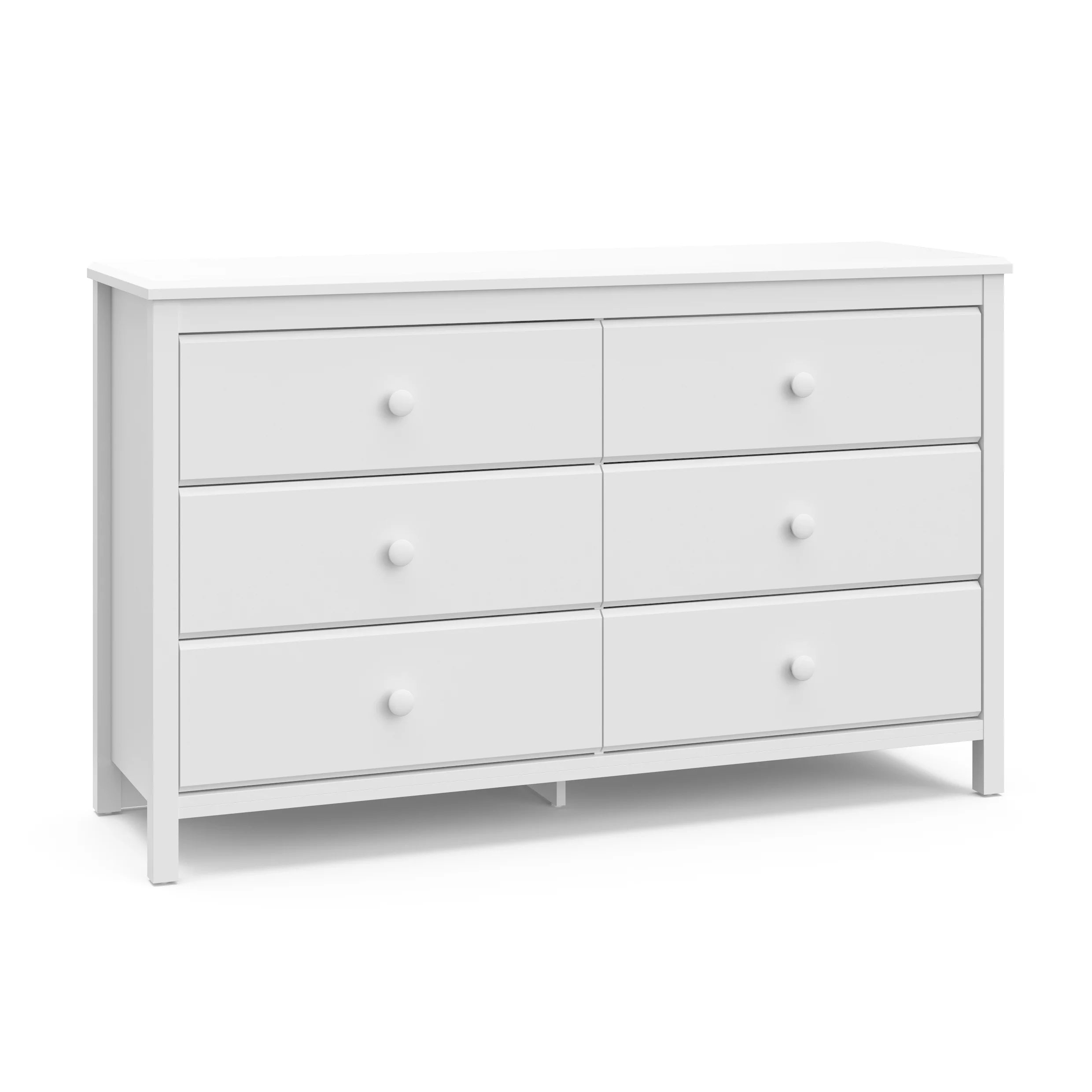 White 6 Drawer Kids Double Dresser X129