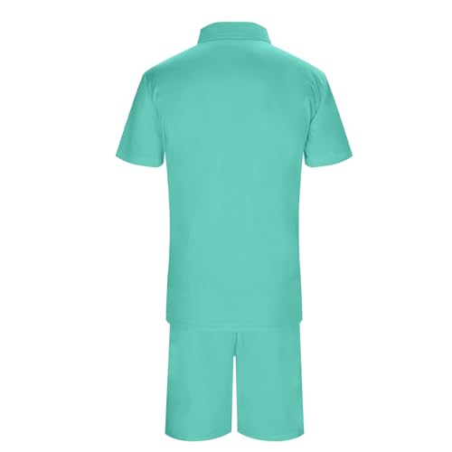 Solid Color Zip Up Short Sleeve Tshirts Shorts Sets S146