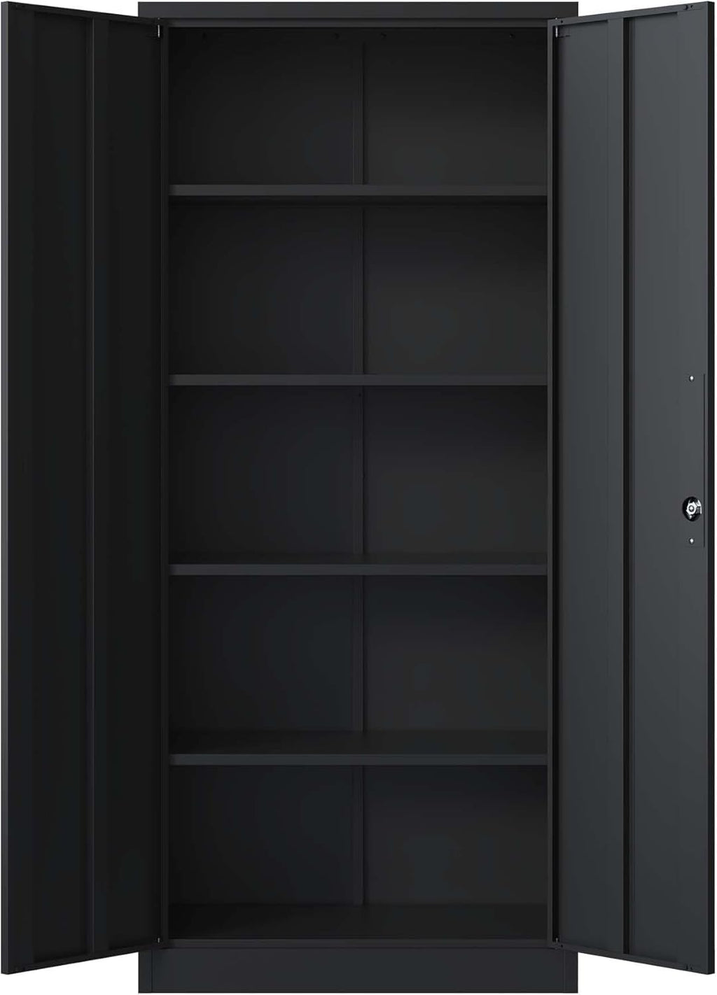 71" H Metal Garage Storage Cabinet with Doors and 4 Shelves L390