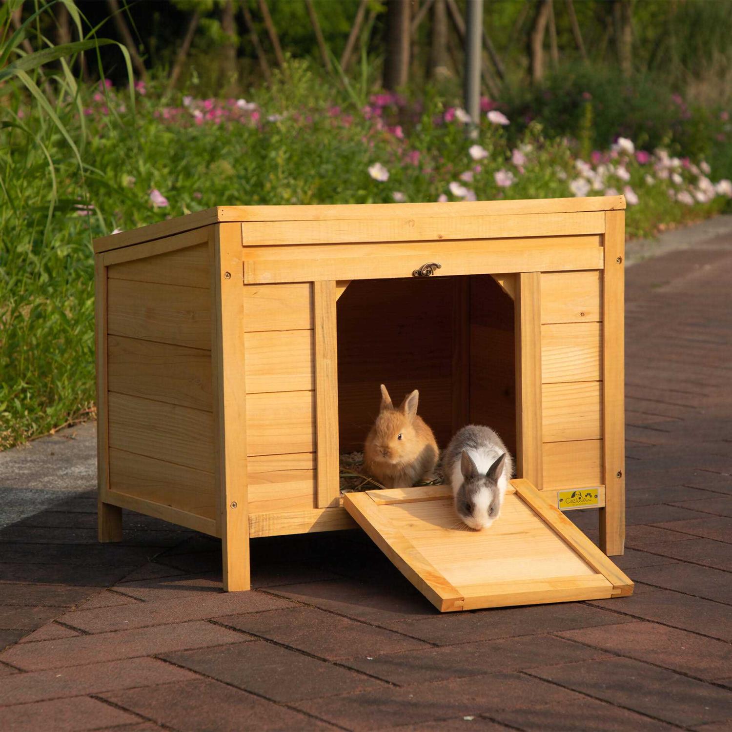 24′′L Waterproof Wooden Outdoor Rabbit Enclosure V58453