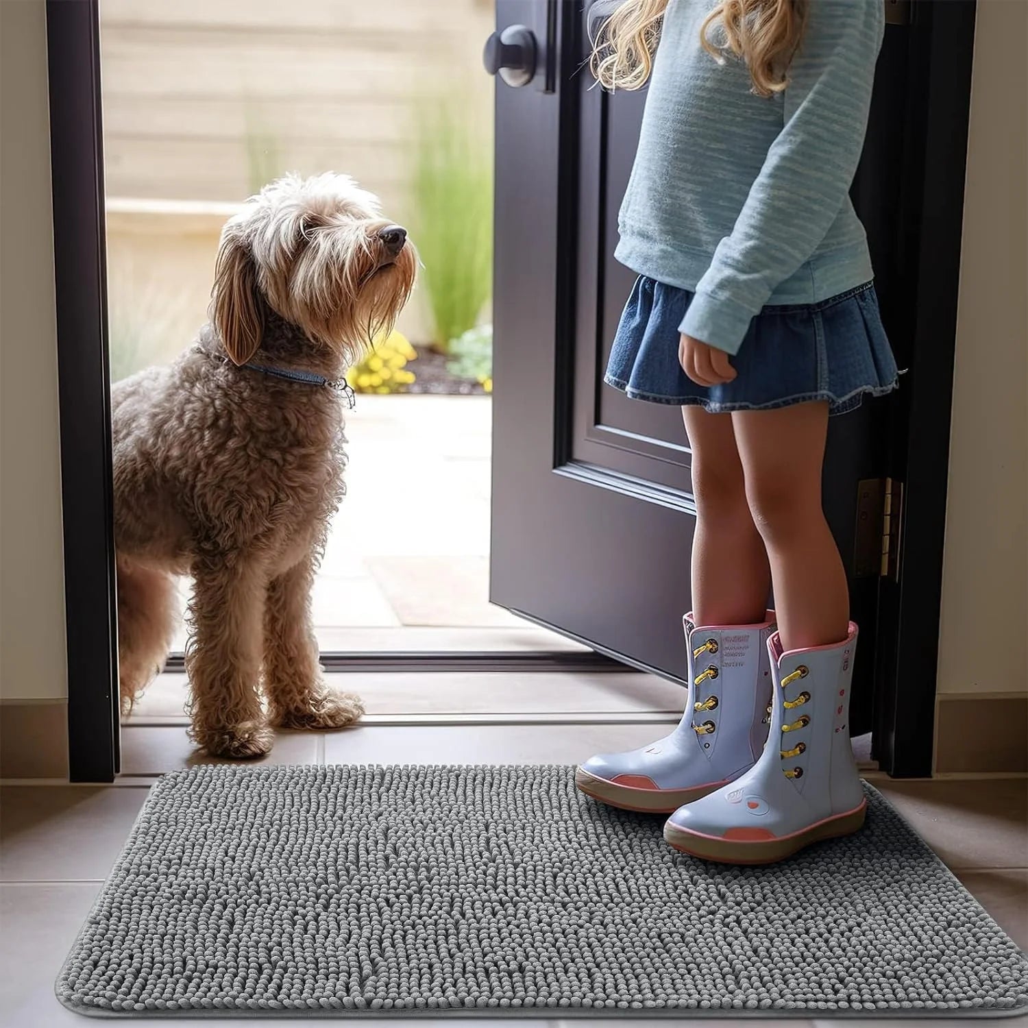 Non-Slip Washable Microfiber Door Mat C678303