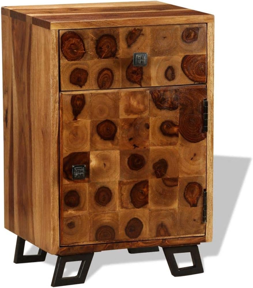 Wooden Nightstand with Storage Drawer and Cabinet E91611