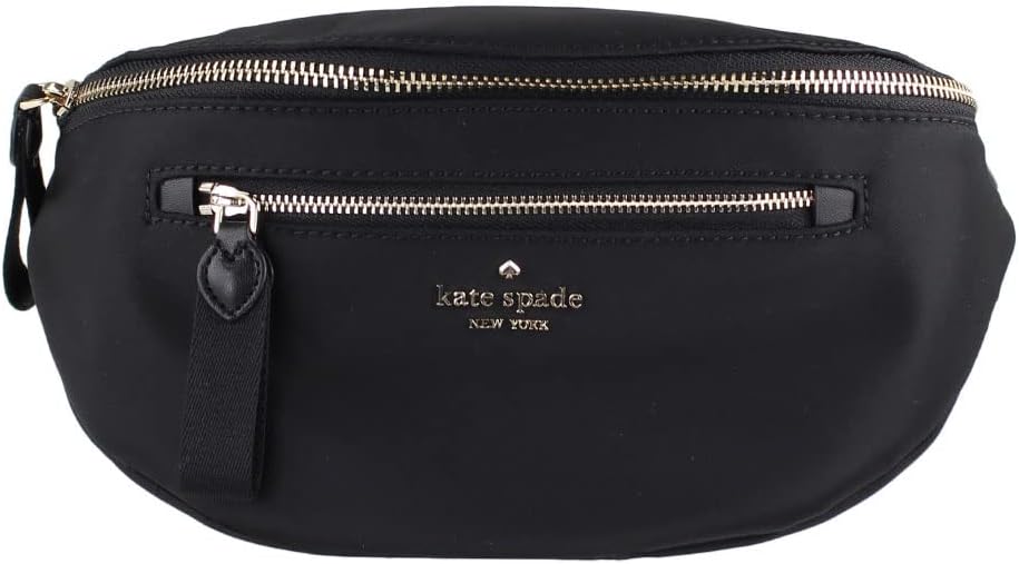 Black Nylon Leather Belt Bag N166