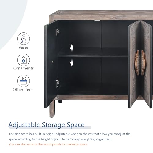 Black Storage Cabinet with 4 Doors I461