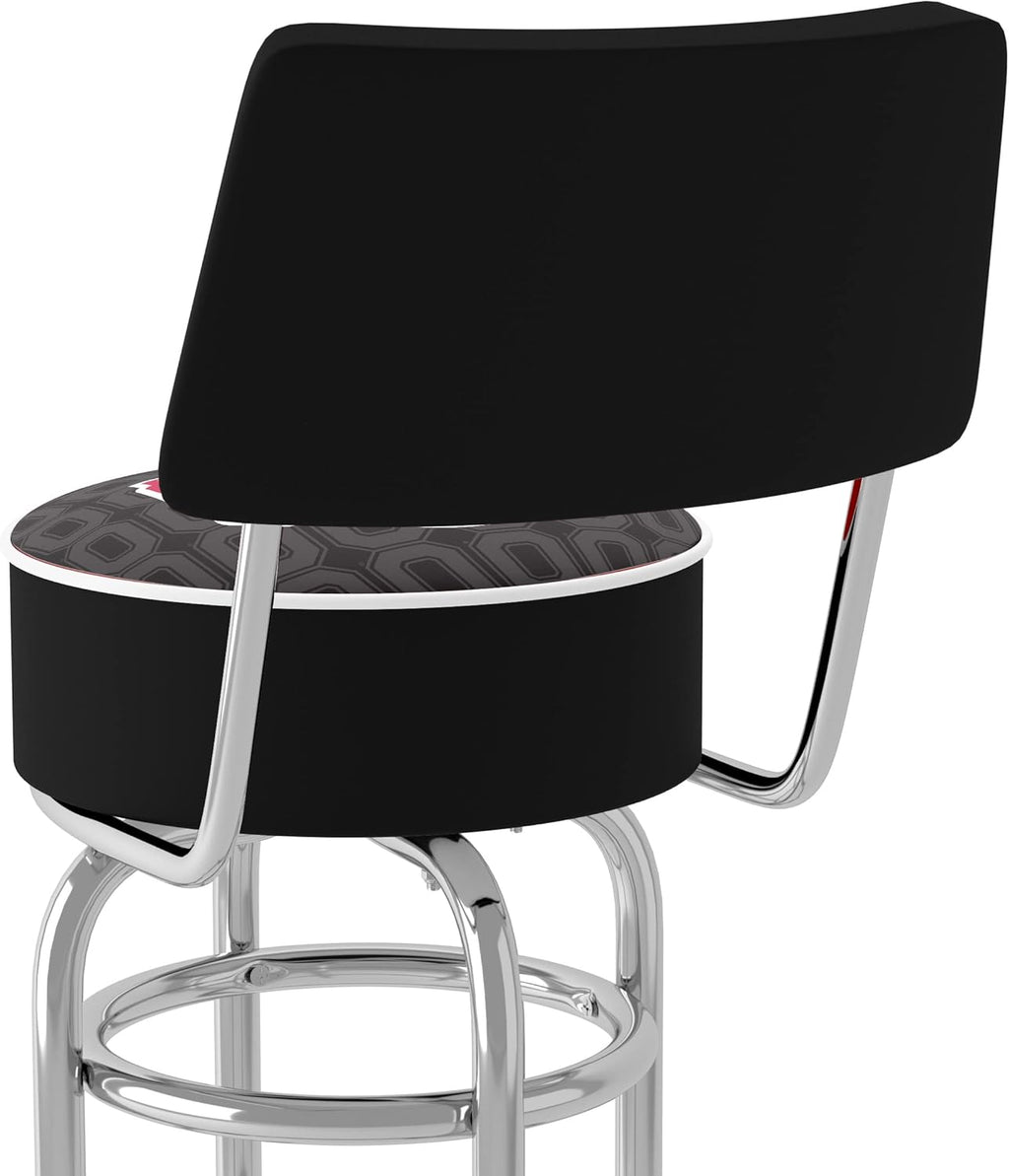 Black Swivel Bar Stool with Foam Padded Seat and Back I43905