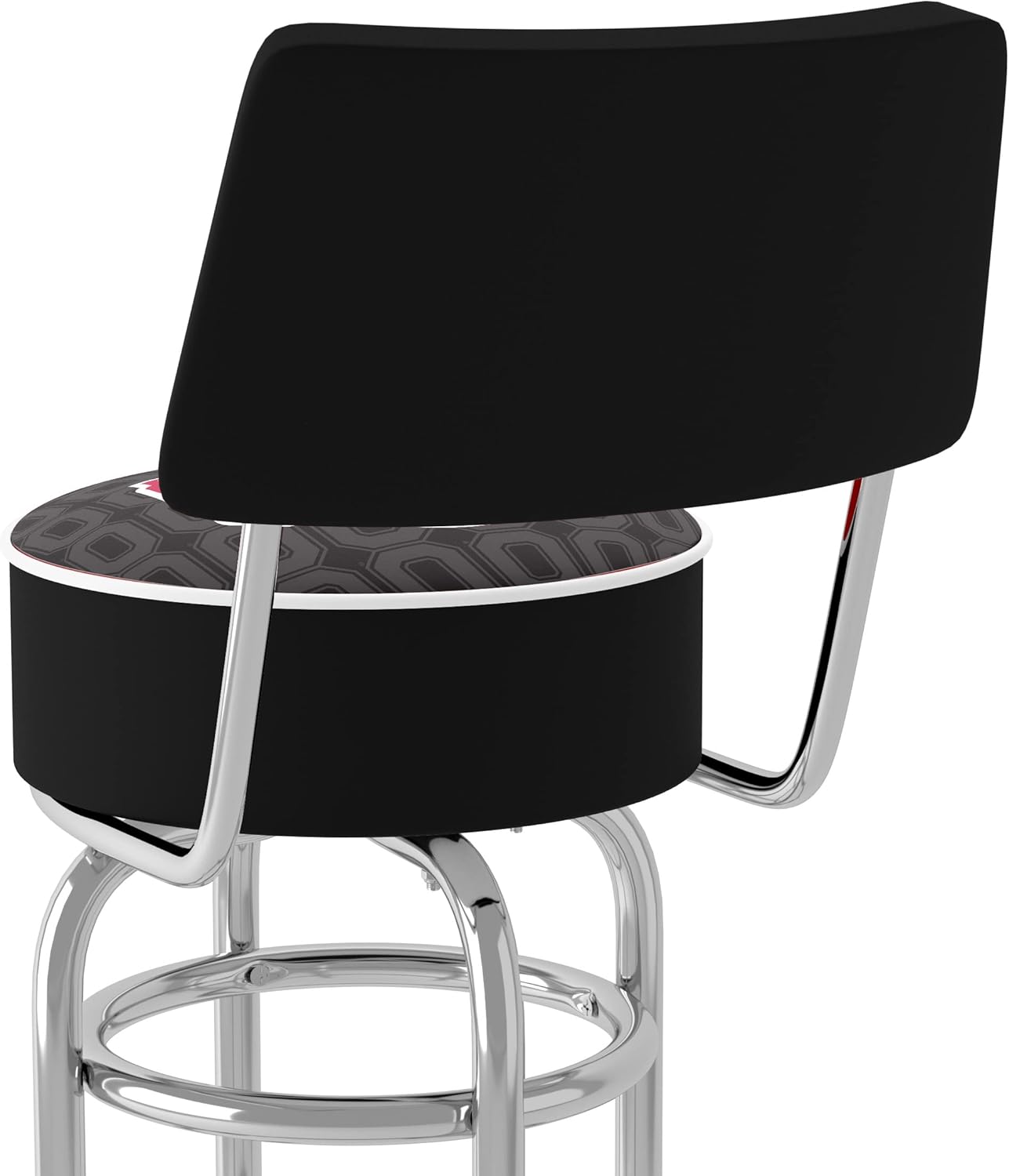 Black Swivel Bar Stool with Foam Padded Seat and Back I43905