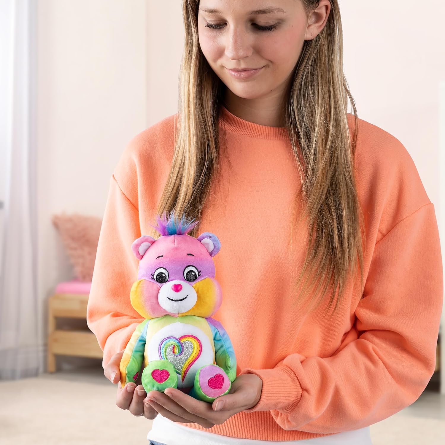 9" Tie Dye Glitter Plush Stuffed Animal S67434
