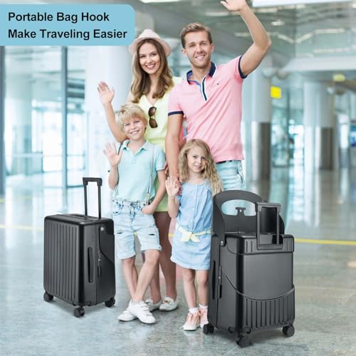 Black 22 Inch Expandable Ride on Suitcase with Spinner Wheels K329829
