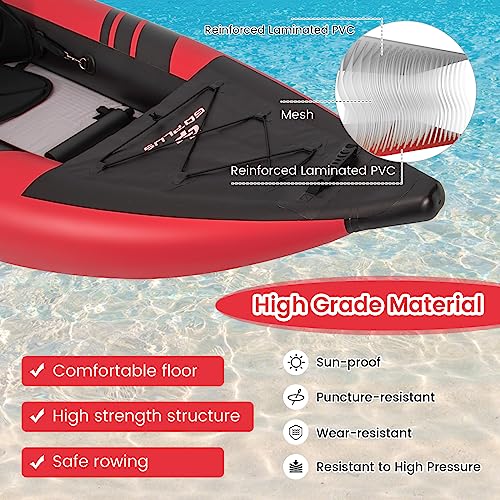 2-person Inflatable Kayak with Aluminium Oars, EVA Padded Seat, Hand Pump, Carry Bag V4944