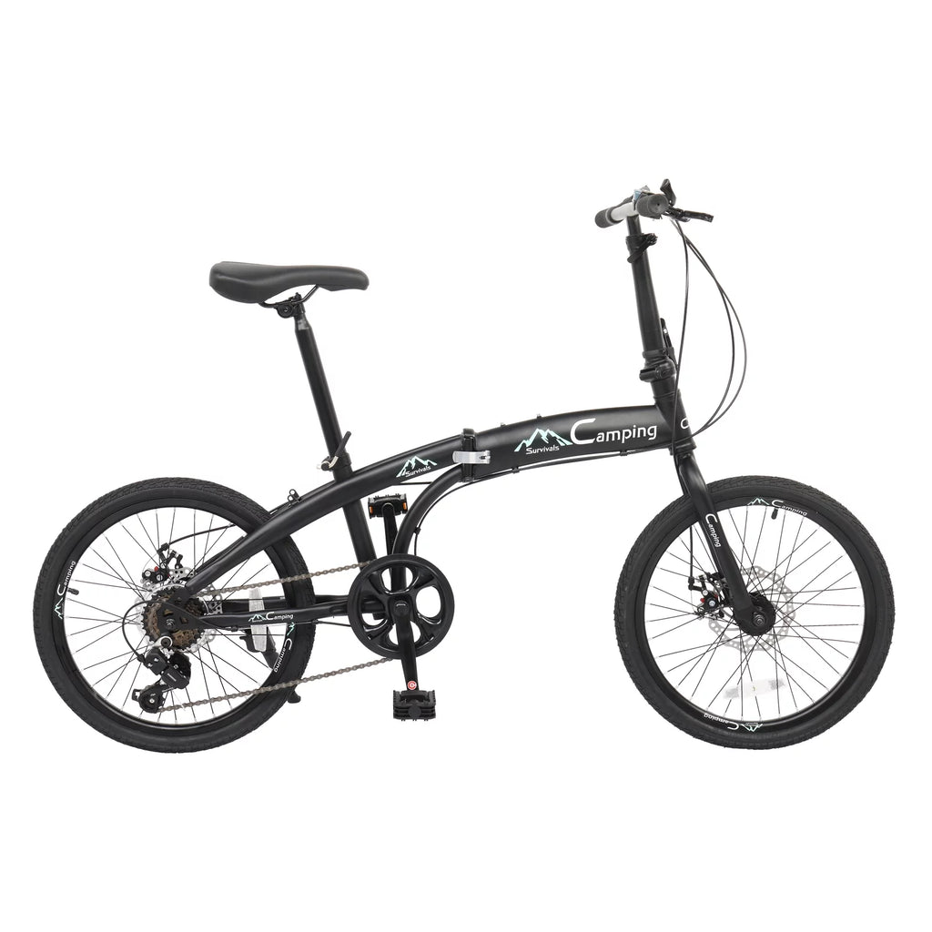 Black 7 Speed Folding Bicycle K76738