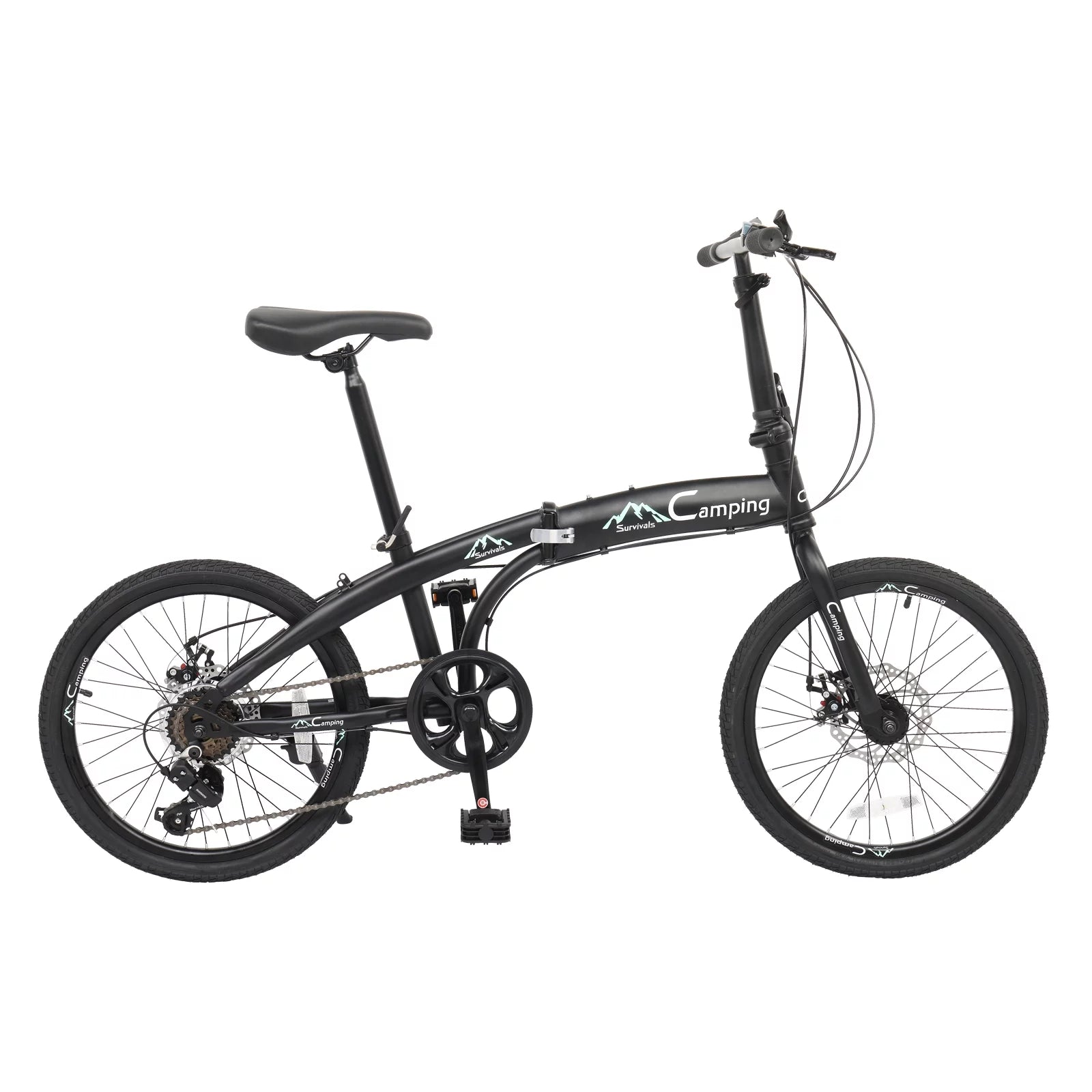 Black 7 Speed Folding Bicycle K76738