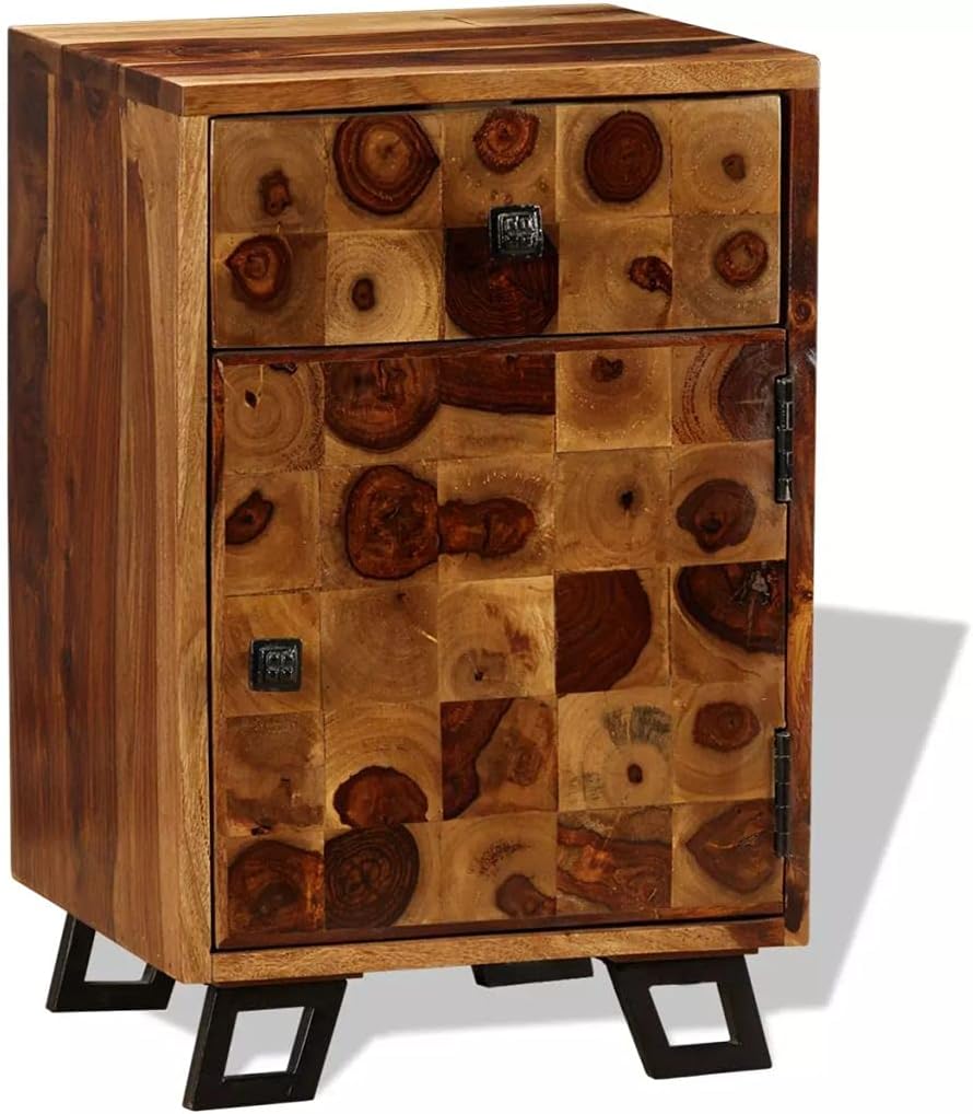 Wooden Nightstand with Storage Drawer and Cabinet E91611