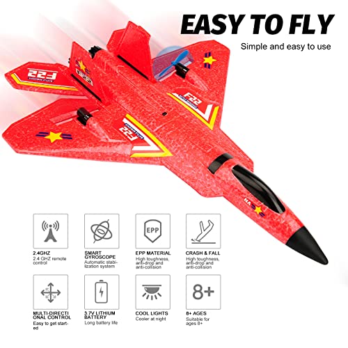 2.4Ghz 2 Channel Remote Control F22 RC Airplane Y39937