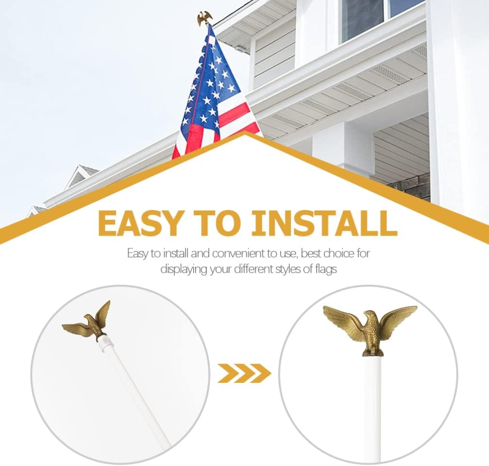2PCS Plastic Flag Pole Eagle Topper Ornament Decoration R3833