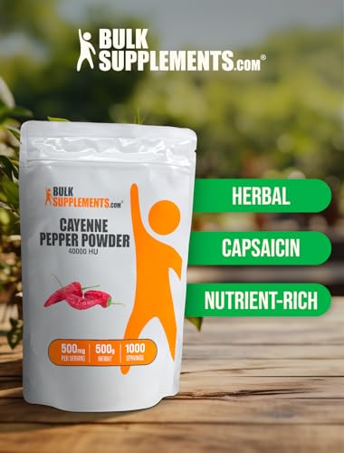 Cayenne Pepper 40000 HU Powder, 500mg per Serving, 250g (8.8 oz) Z371933