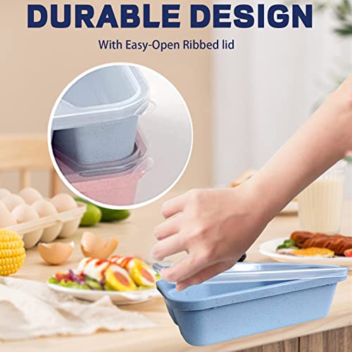 8 Pack Wheat Straw Bento Lunch Containers P419152