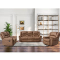 Manual Recliner Sofa Set, 2 Pieces, Nut Brown I799082