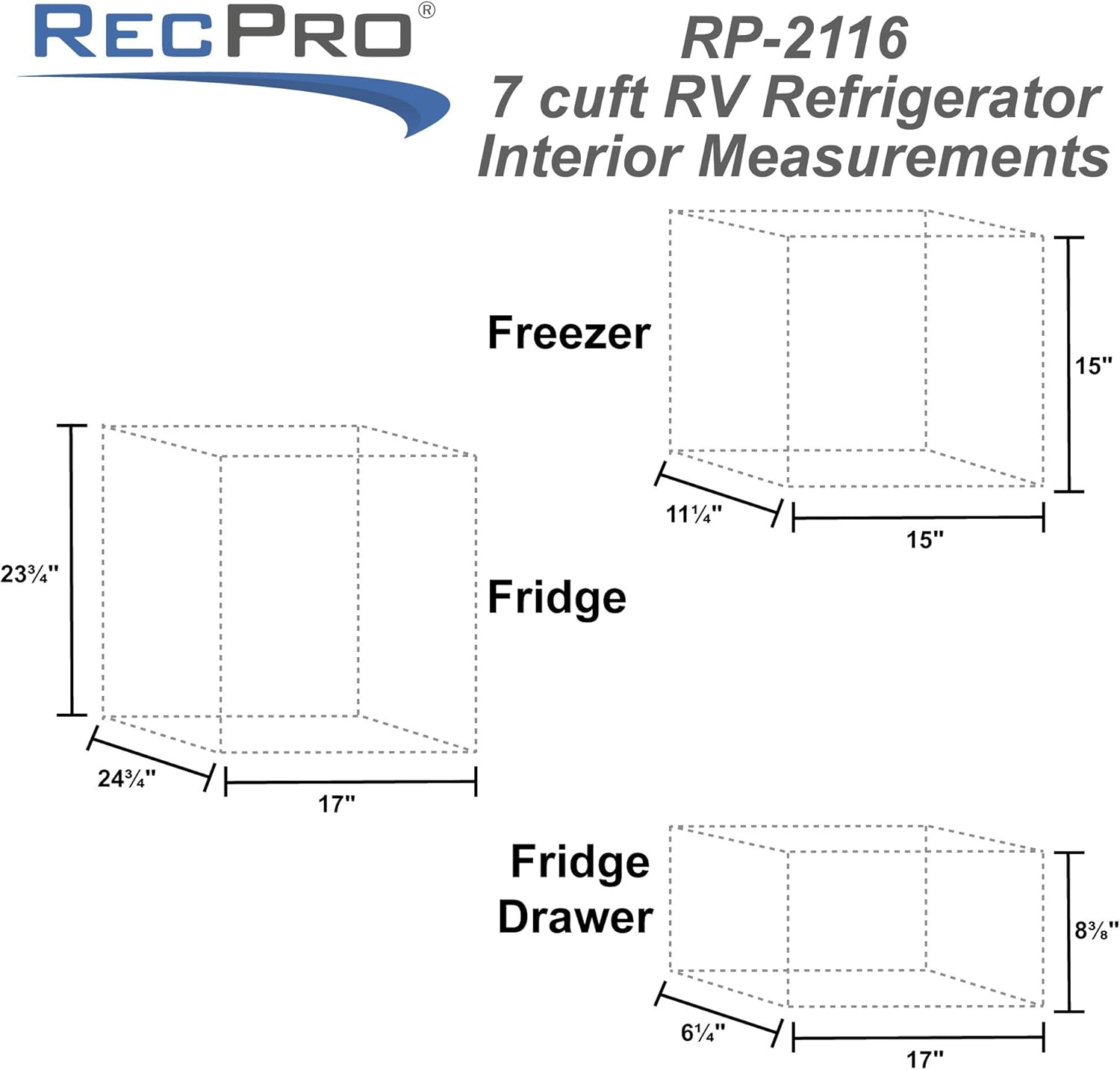 7 Cubic Feet 12-Volt Stainless Steel RV Refrigerator U500