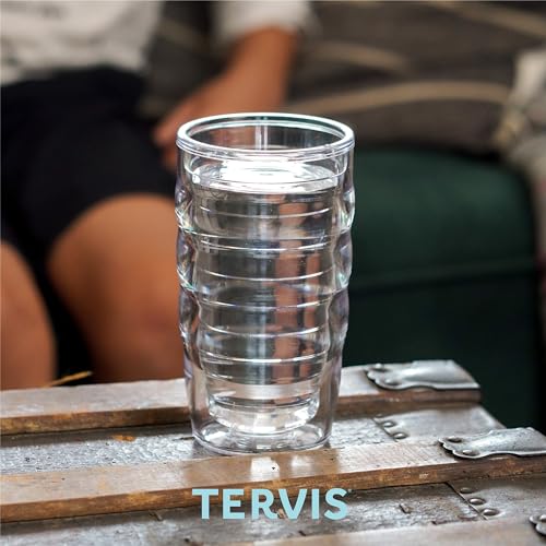 Clear Lidded Double Walled Insulated Tumbler Travel Cup, 24oz 2pk, Blue Lid I9339