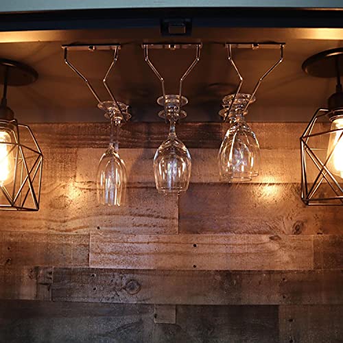Black Stainless Steel Under Cabinet Wine Glass Rack Set of 4 Z663