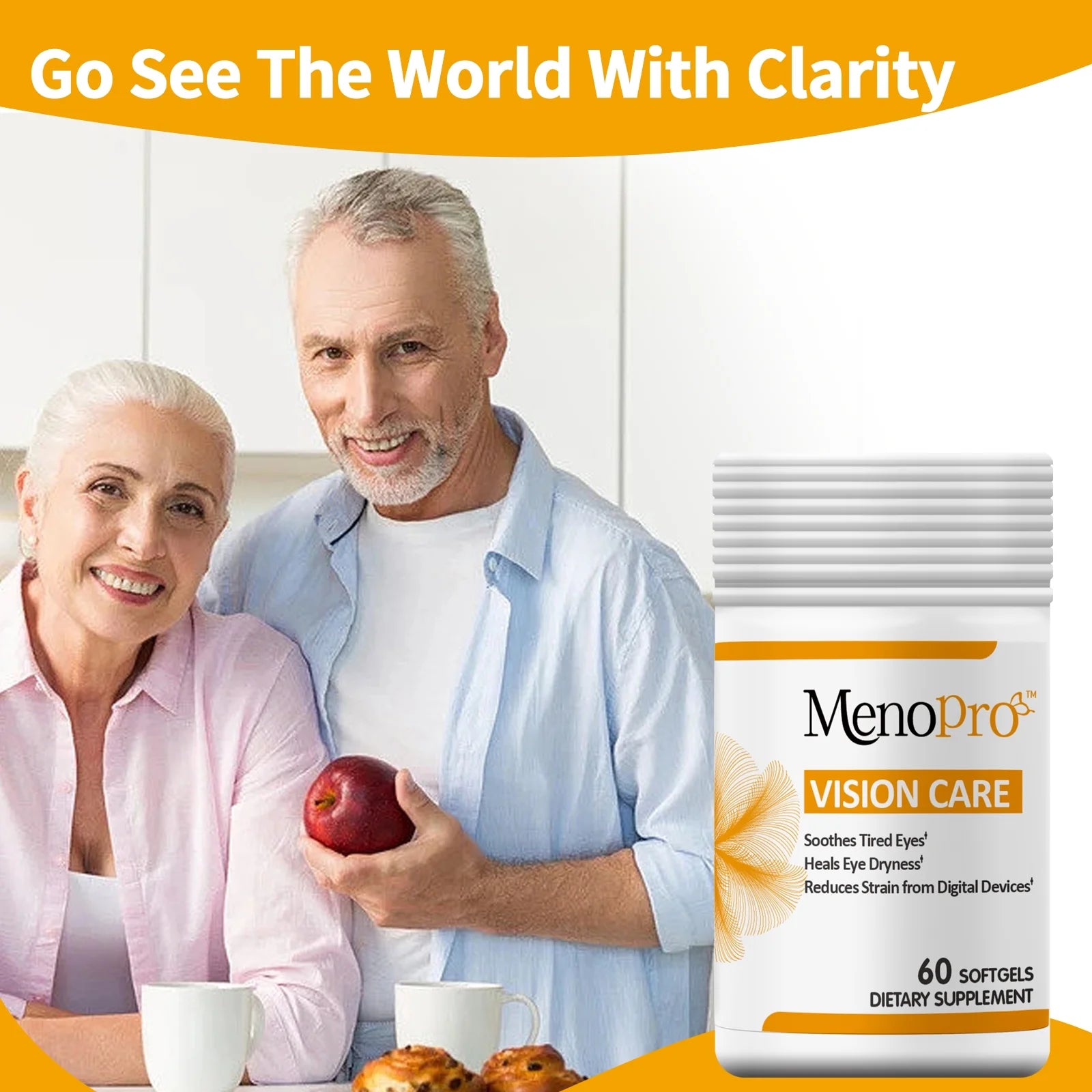 Vision Care Softgels, Lutein, Zeaxanthin, Astaxantin, Hyaluronic Acid, Omega 3, Zinc, Copper, Vitamin C, Vitamin E, 60 ct E777