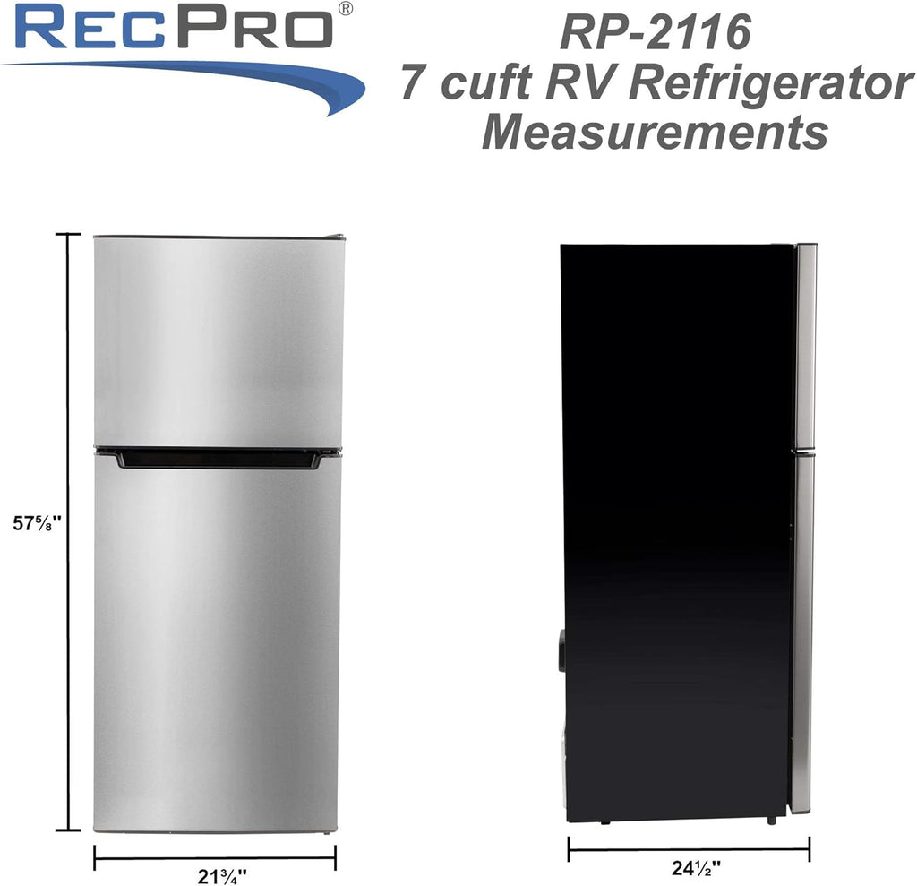 7 Cubic Feet 12-Volt Stainless Steel RV Refrigerator U500