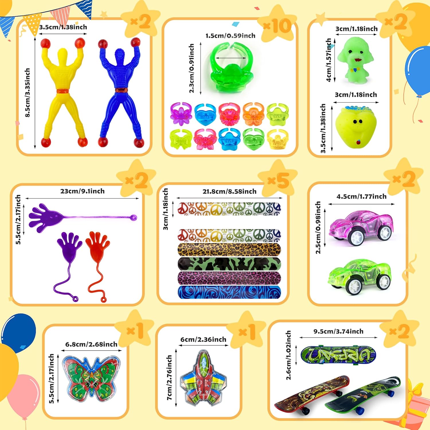 62PCS Party Favors Toy Assortment Bulk Toys L1014