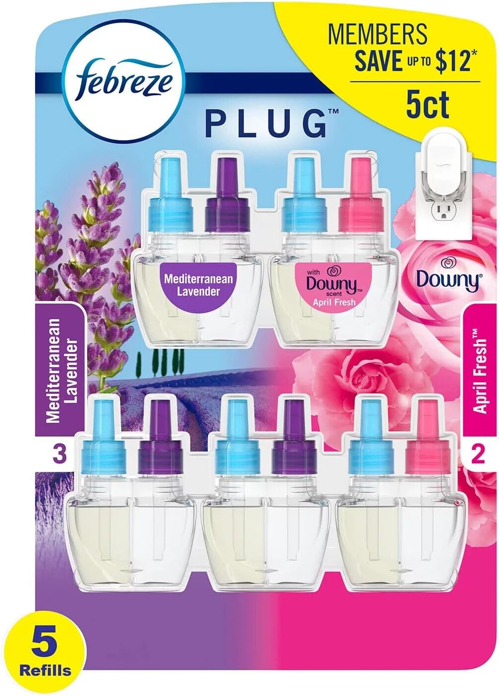 1 Warmer + 5 Oil Refills Lavender and April Fresh Air Fresheners G7891