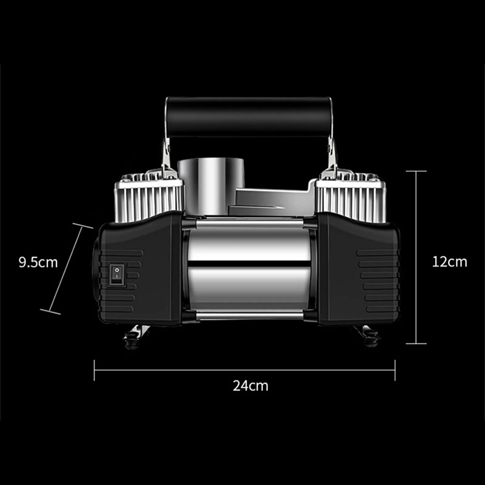 12V DC Double Cylinders Metal Tire Inflator with Auto-Off Y27139