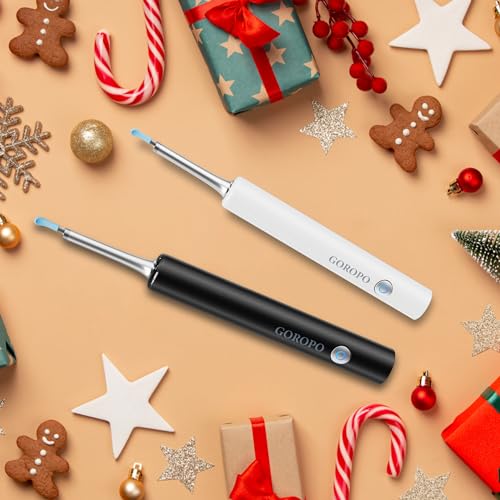 White Wireless Ear Otoscope Kit with 4 Ear Pick & 6 LED Lights Q6751