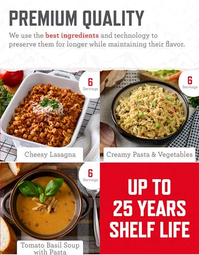 18 Servings Emergency Food Supply with Freeze Dried & Dehydrated Meals A150720
