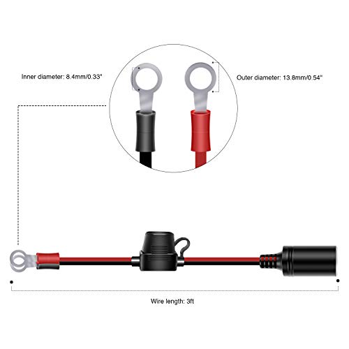 Female Cigarette Lighter Adapter Extension Charge Cable K230