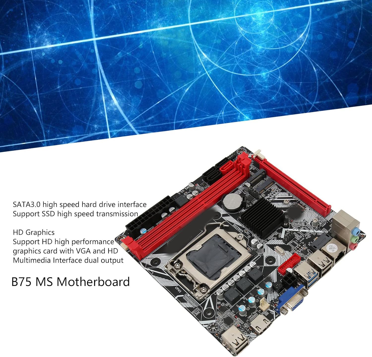MS Gaming Motherboard, DDR3 Mini ATX, PCI E 16X, Dual USB 3.0, NVME M.2, WiFi M.2 C225
