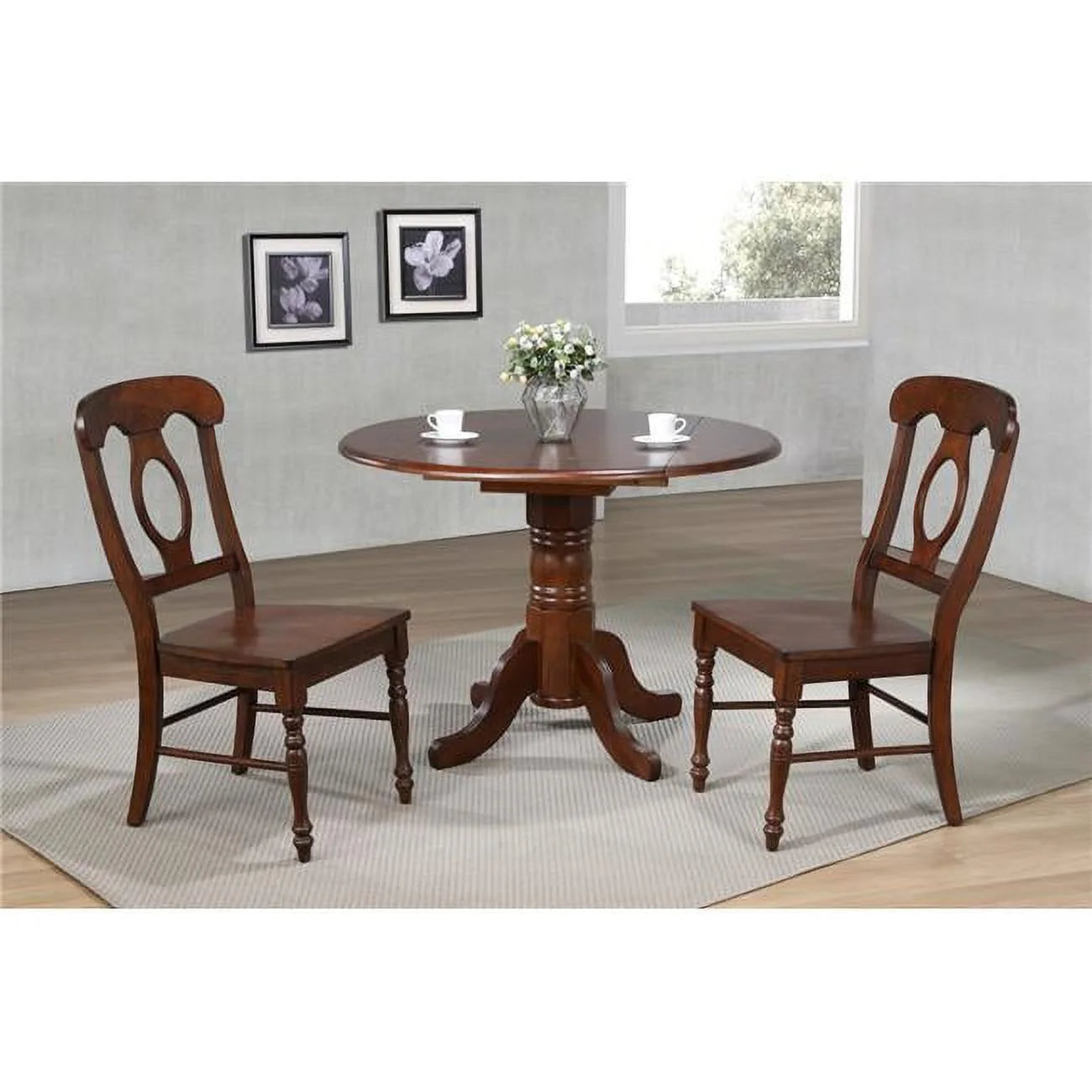3 Piece Round Drop Leaf Dining Set J62055