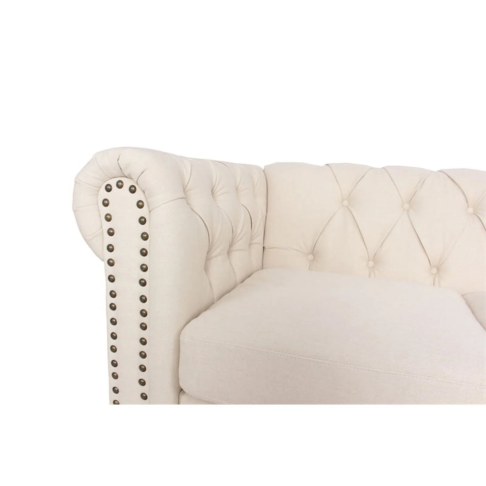 3 Piece Living Room Set with Loveseat and Two Accent Chairs in Cream Y544