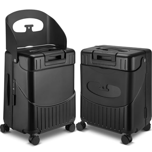 Black 22 Inch Expandable Ride on Suitcase with Spinner Wheels K329829