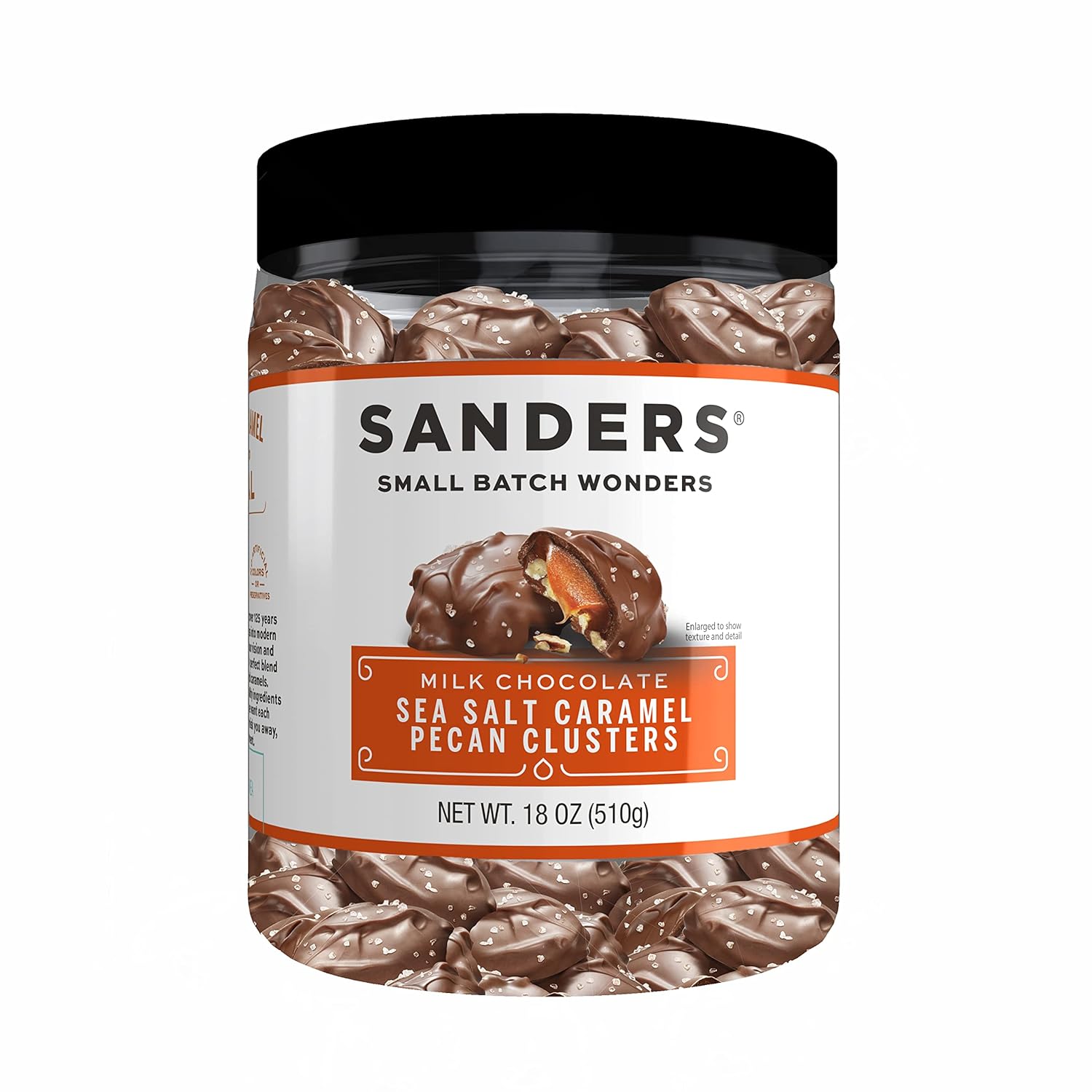 Milk Chocolate Sea Salt Caramel Pecan Clusters - 18 oz Tub O8880