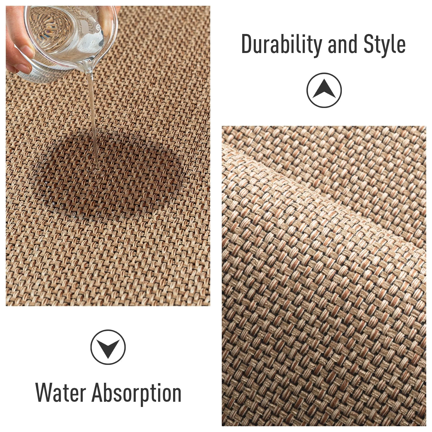 Oats Beige Non Slip Kitchen Runner Rugs, 2PCS T6400