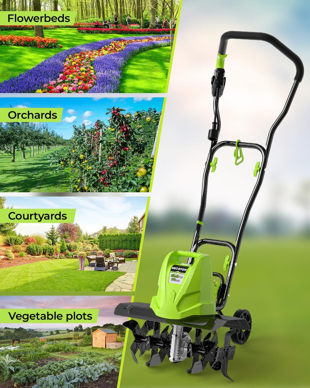 18-Inch 13.5 Amp Electric Tiller/Cultivator with 6 Steel Tines U62508
