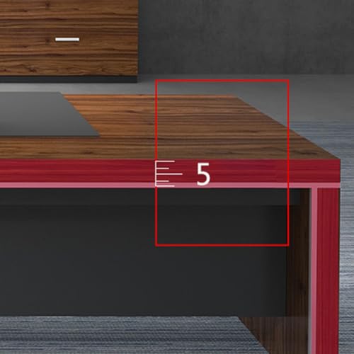 Brown L-Shape Executive Desk with Storage 79" L x 63" W x 29.5" H T830574