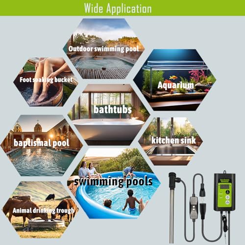 240V 3000W Submersible Electric Immersion Water Heater with Thermostat and GFCI T834
