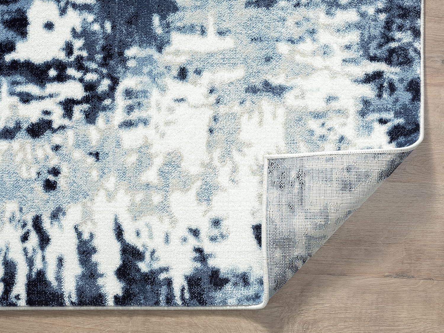 Blue White Grey Contemporary 5' 3" x 7' 6" Non-Shed Area Rug G891151
