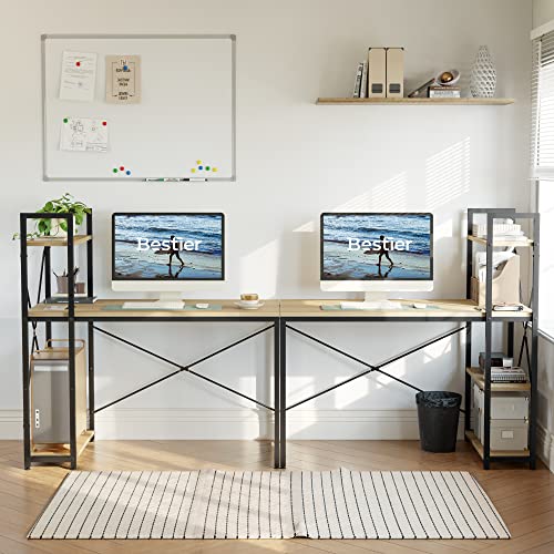 47 Inch Grained Black Computer Desk with Shelves U560252