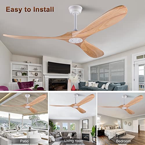 60 inch Solid Wood Ceiling Fan with Remote Control C3772