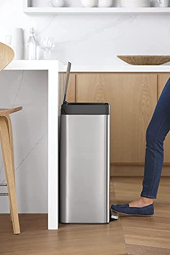 50 Liter 13.2 Gallon Soft-Close Smudge Resistant Stainless Steel Trash Can with Foot Pedal K88575