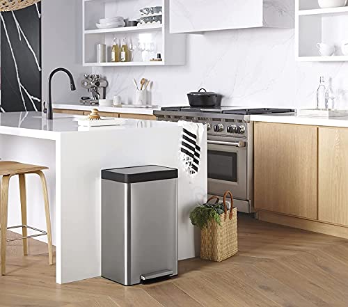 50 Liter 13.2 Gallon Soft-Close Smudge Resistant Stainless Steel Trash Can with Foot Pedal K88575