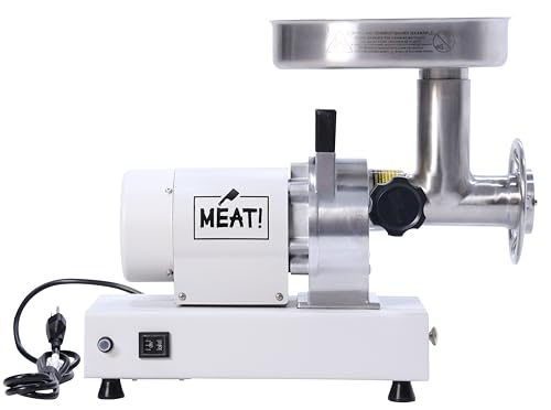 1 HP Dual Meat Grinder with 3 Stuffing Tubes, 2 Stainless Steel Grinding Plates, and a Stainless Steel Stuffing Plate S863425