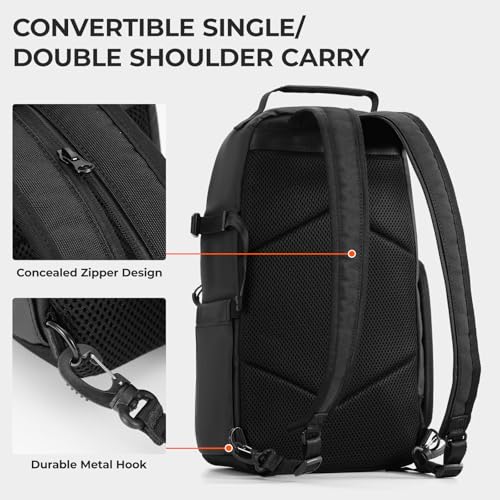Black Waterproof Camera Sling Bag Backpack with Raincover Tripod Holder Z7746