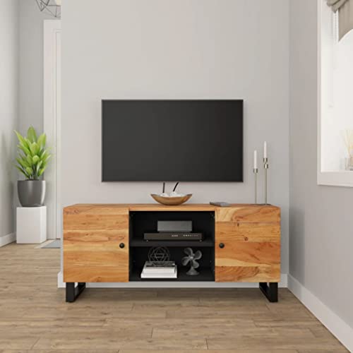 Solid Wood Acacia TV Stand with 4 Compartments E477