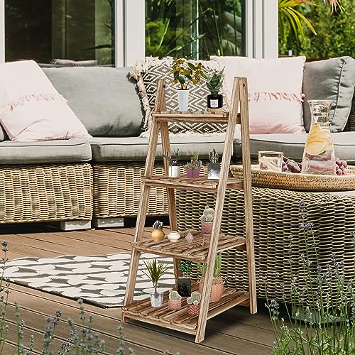 4-Tier Wood Ladder Shelf D7271